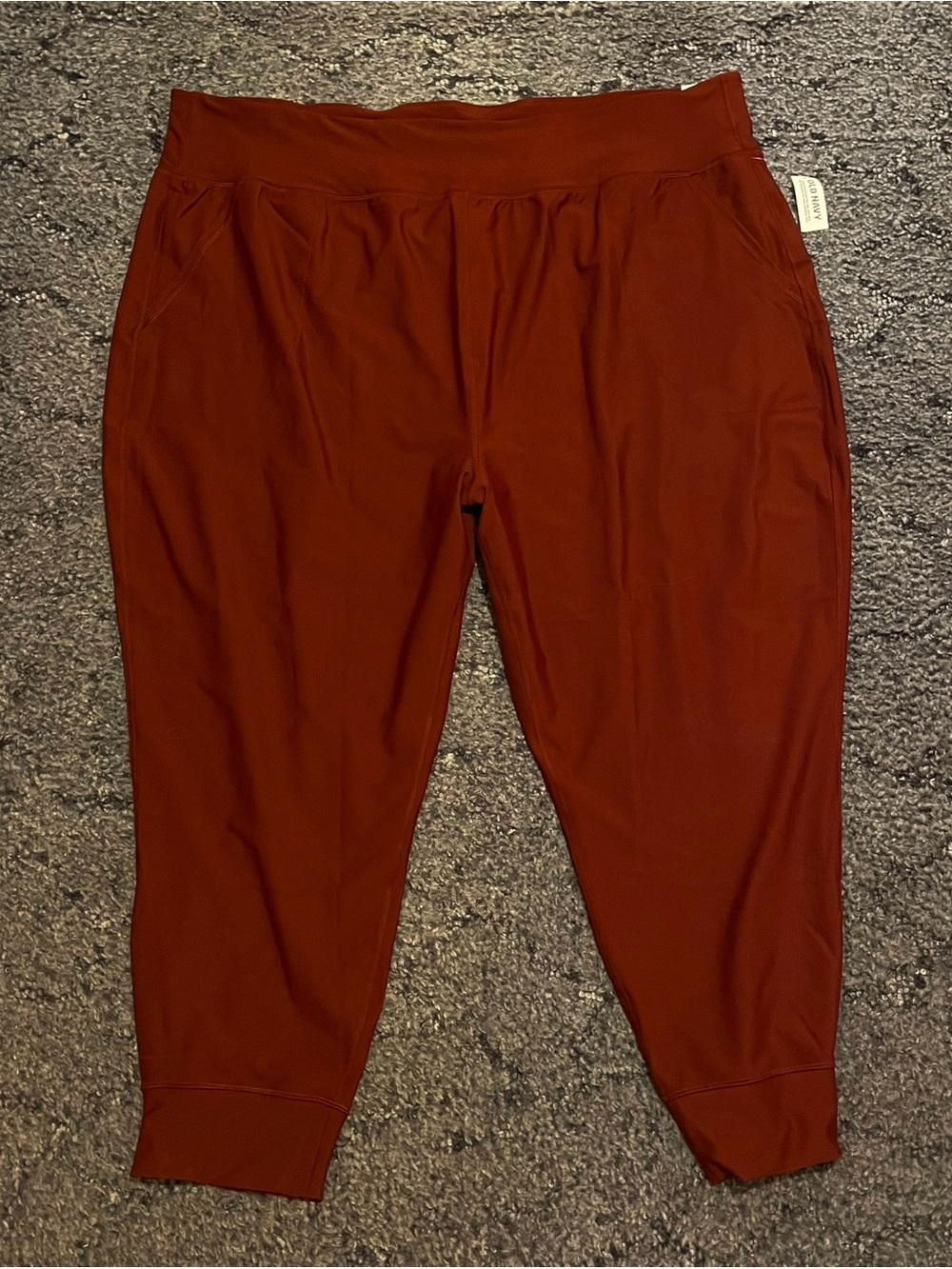 Old Navy Wine Maroon Red Powersoft High Rise Ankle Joggers Pants Size 4X New NWT
